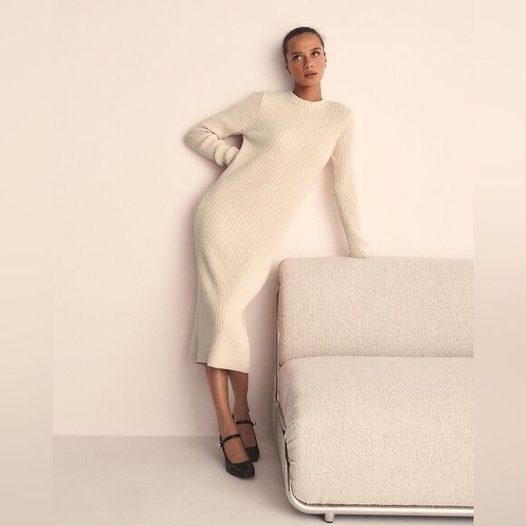 NWT J CREW Ribbed sweater-dress in Bone - Picture 3 of 7